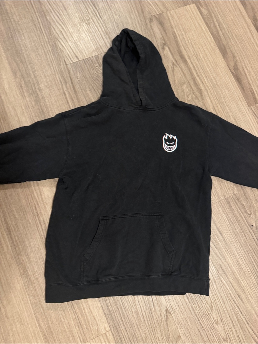Spitfire Black Hoodie with Spiral Flame Graphic